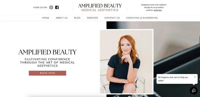 Amplified Beauty Medspa Website Screenshot